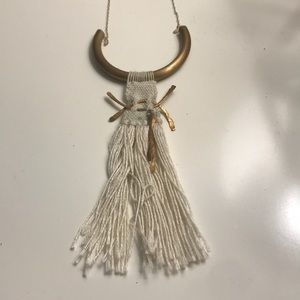 Bronze and cream macrame style necklace